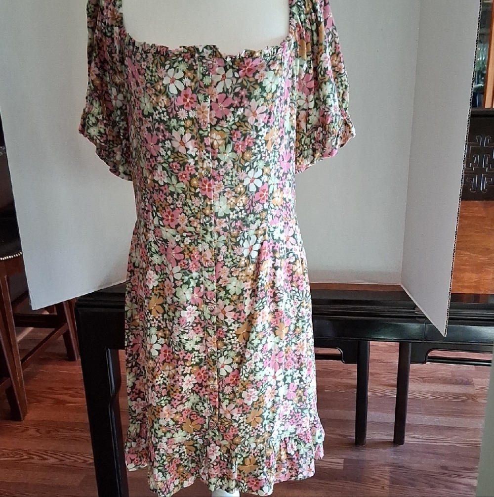 Lost + Wander Pink Floral Mini Dress